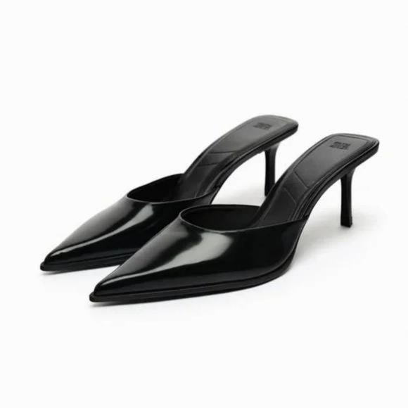 ZARA HEELED MULES - Picture 1 of 11